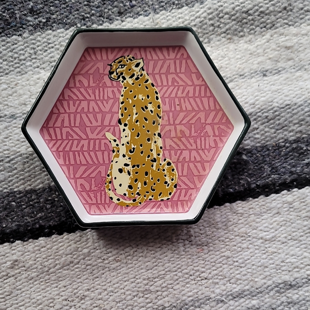 Hexagonal Leopard Trinket Dish